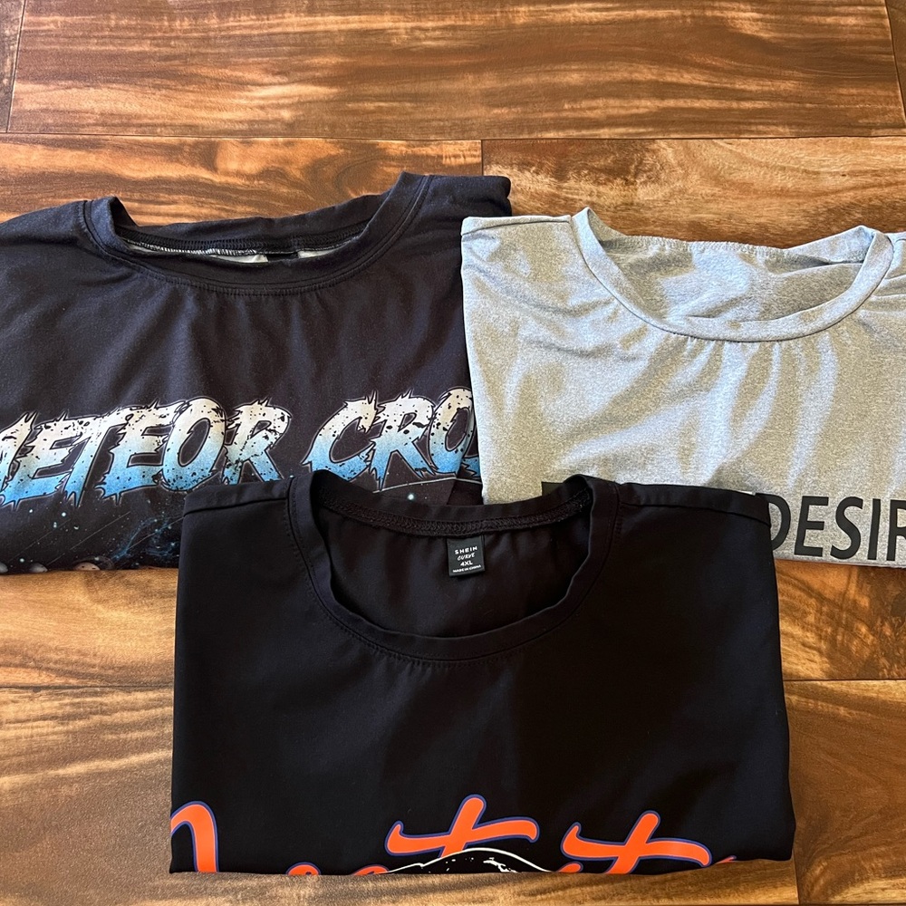 Women’s Plus Size SHEIN Graphic T-Shirts Bundle Of 3 Black and Gray Size 4X